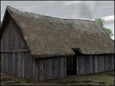 Reconstruction of Neolithic House at Manor Farm (www.wessexarch.co.uk)
