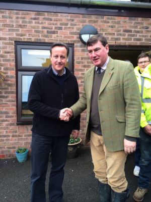 David Cameron with  Colin Rayner after the Wraysbury Floods
