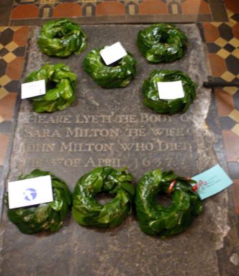 Sara mother of John Milton tomb St Michaels Horton, 400th Birthday
Keywords: Rayner, Horton