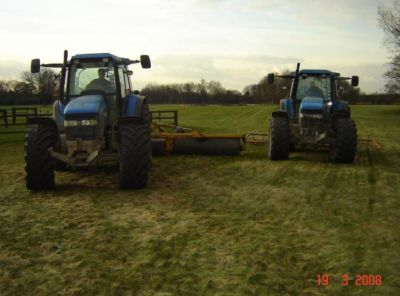 Two tractors working at Windsor Castle, Spring 2008
